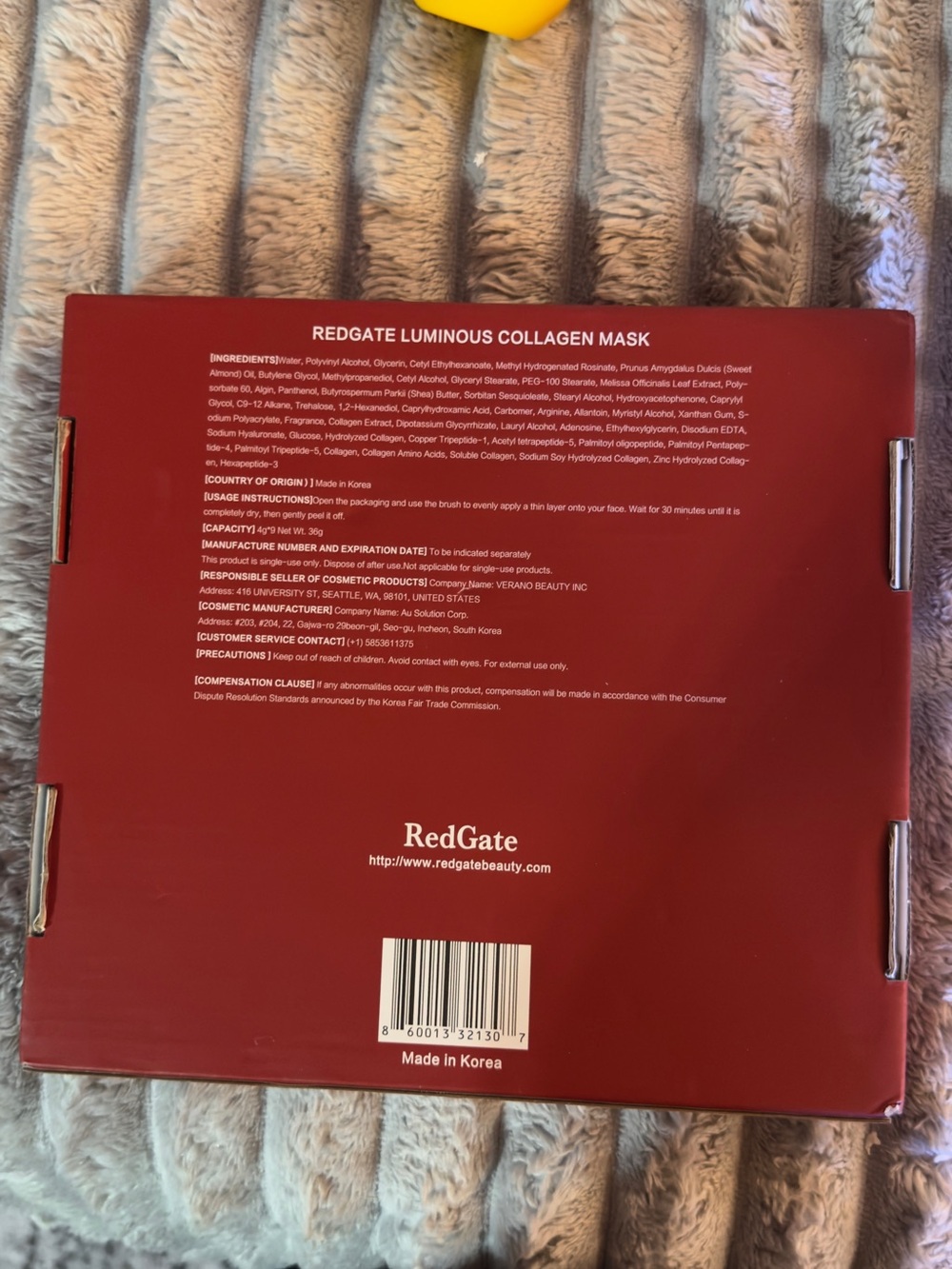 Redgate Korean Dermatology Luminous Collagen Mask - Picture 2 of 3